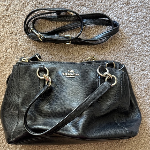 Coach Black Leather Shoulder Bag - Picture 1 of 3